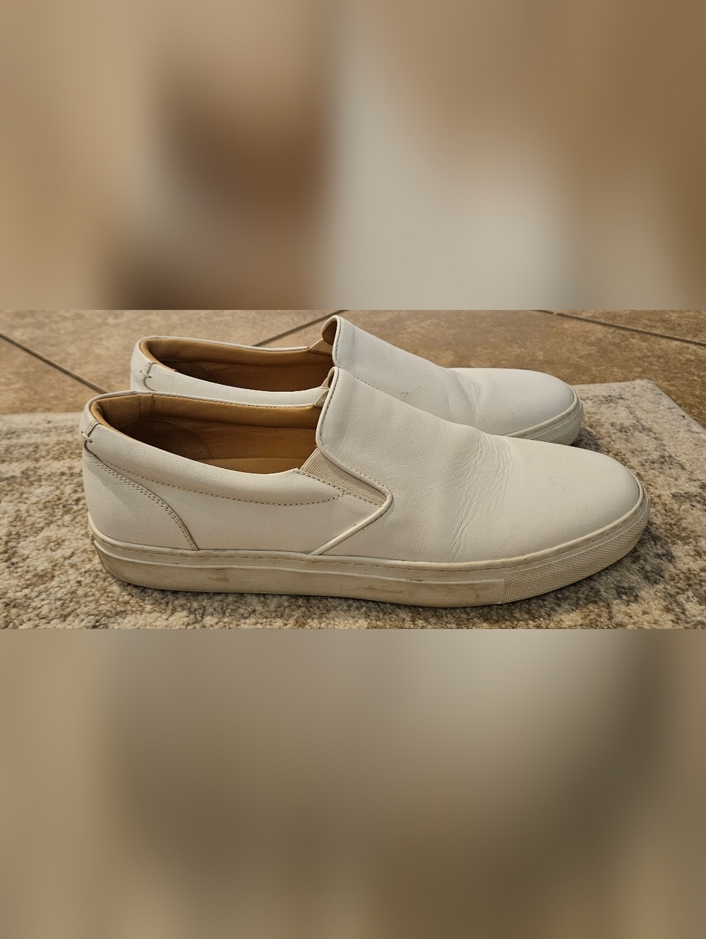 Greats White Leather Slip On Sneakers Men’s 11 Made In Italy Minimalist - Picture 3 of 6